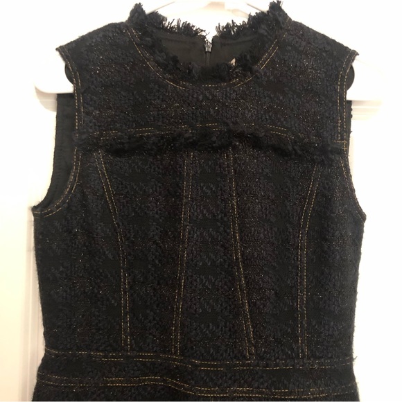 Tory Burch Aria Navy Blue Tweed Dress - Picture 3 of 6